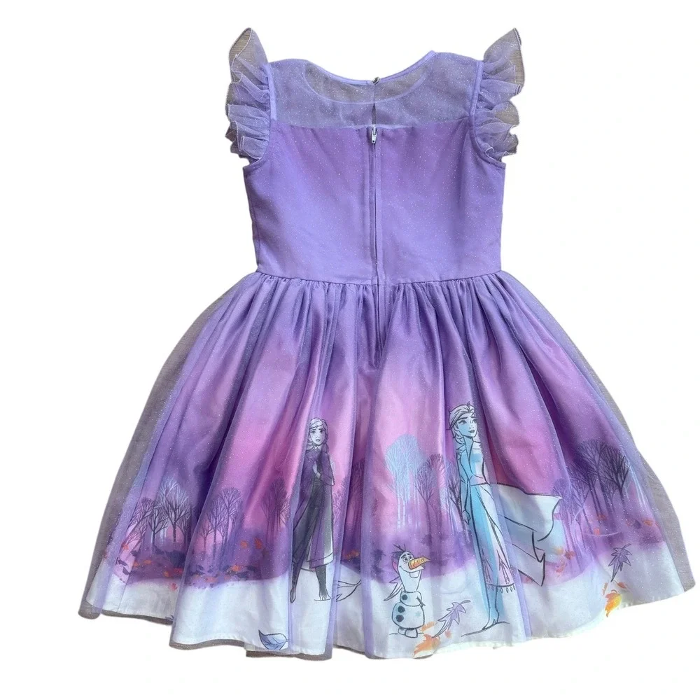 Disney Store Frozen 2‎ Dress Dress Elsa Anna Purple Sparkle Costume 9/10